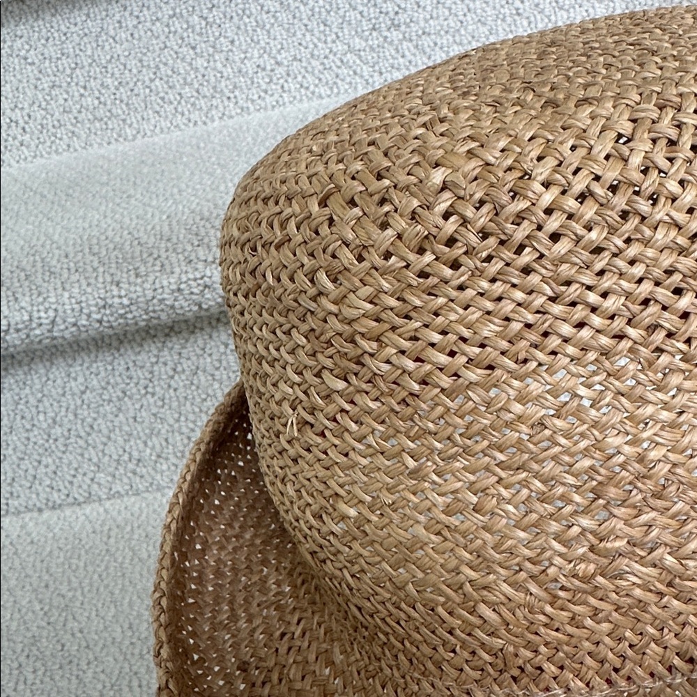 Importina Straw Hat with Brown Blue Flower Accent - Picture 8 of 11